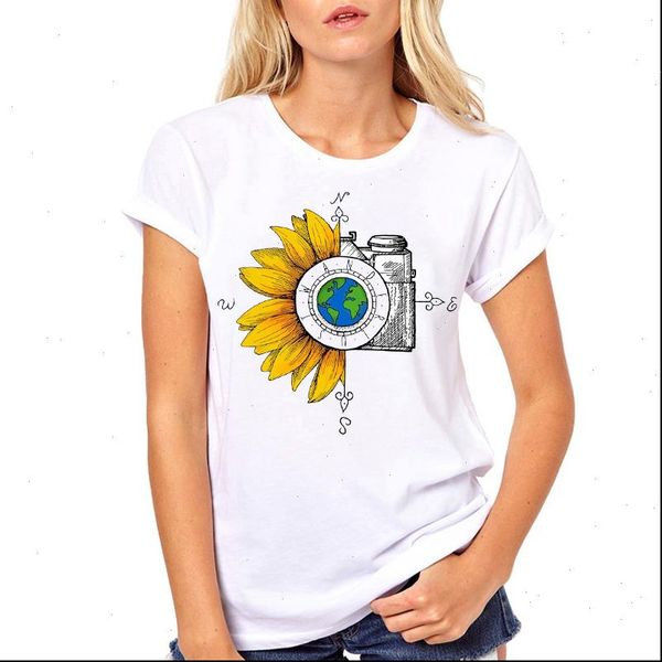 women t shirts clothes sunflower camera graphic cute printed summer fashion ladies woman harajuku tee shirt female, White
women t shirts clothes sunflower camera graphic cute printed summer fashion ladies woman harajuku tee shirt female, White