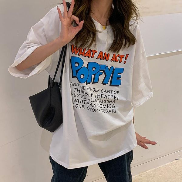 women's t-shirt ins loose letter lazy tshirt t-shirts japanese kawaii ladies ulzzang female korean harajuku clothes for women, White
women's t-shirt ins loose letter lazy tshirt t-shirts japanese kawaii ladies ulzzang female korean harajuku clothes for women, White