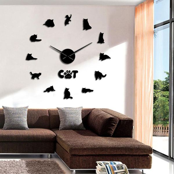 wall clocks british shorthair 3d cat sticker diy large mute clock gray frameless silhouette numbers modern watch
wall clocks british shorthair 3d cat sticker diy large mute clock gray frameless silhouette numbers modern watch