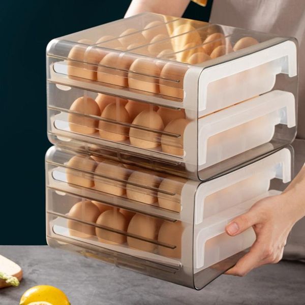 storage bottles & jars household 32-grids egg box drawer-type refrigerator plastic transparent dumpling double layer tray
storage bottles & jars household 32-grids egg box drawer-type refrigerator plastic transparent dumpling double layer tray