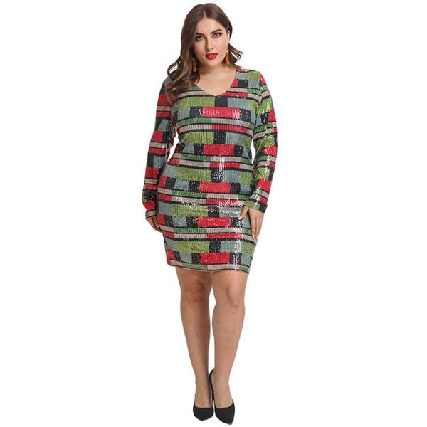 plus size dresses 5xl sequins pencil women spring autumn dress office lady long sleeve plaid print mini party club vestidos robe, Black
plus size dresses 5xl sequins pencil women spring autumn dress office lady long sleeve plaid print mini party club vestidos robe, Black