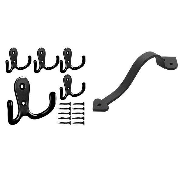 handles & pulls 1 pcs 9-1/8in matte black side mount pull handle set double prong robe hook with screws dual coat hooks
handles & pulls 1 pcs 9-1/8in matte black side mount pull handle set double prong robe hook with screws dual coat hooks