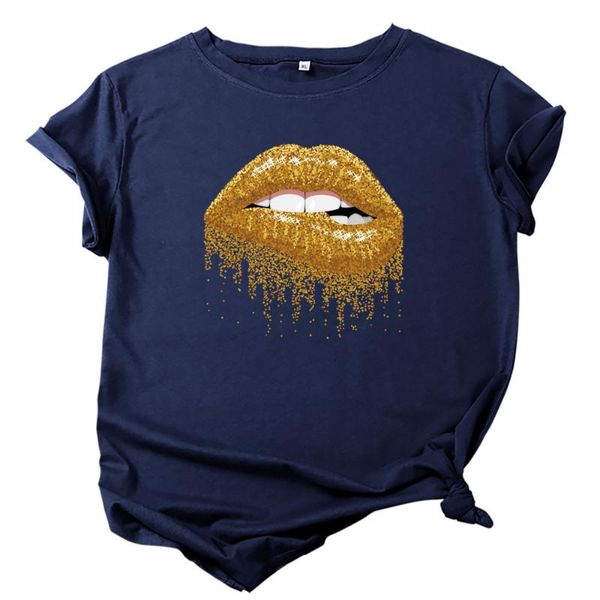 summer ladies t-shirt fashion round neck gold lip printing pure cotton white short-sleeved women's
summer ladies t-shirt fashion round neck gold lip printing pure cotton white short-sleeved women's