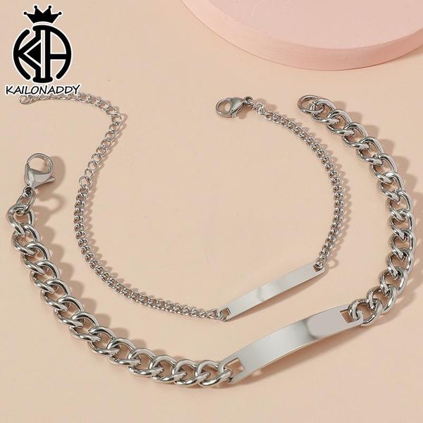 link, chain 2021 personality simple smooth stainless steel couple bracelet long curved brand lettering men and women jewelry, Black
link, chain 2021 personality simple smooth stainless steel couple bracelet long curved brand lettering men and women jewelry, Black