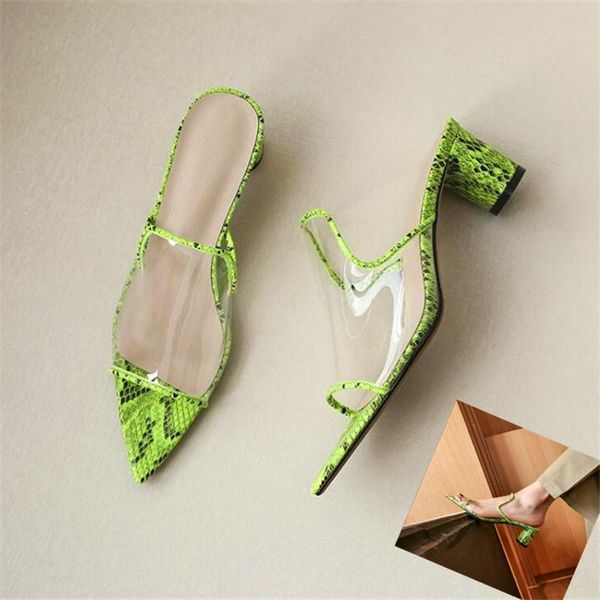 slippers fashion snake pattern transparent summer open toe block two-color women outdoor high-heeled, Black
slippers fashion snake pattern transparent summer open toe block two-color women outdoor high-heeled, Black