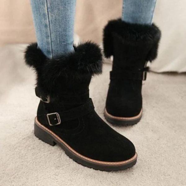 boots women fashion snow fur plush winter warm boot platform comfort round toe chunky double buckle ankle, Black
boots women fashion snow fur plush winter warm boot platform comfort round toe chunky double buckle ankle, Black