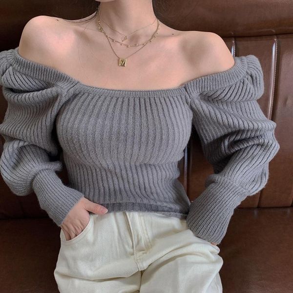 women's sweaters vintage sweater square collar solid winter puff sleeve pullover for women slim korean fashion clothing knitted, White;black
women's sweaters vintage sweater square collar solid winter puff sleeve pullover for women slim korean fashion clothing knitted, White;black