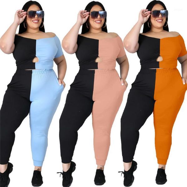 plus size tracksuits clothing 4xl 2 piece women patchwork off shoulder hollow out crop and pants sets tracksuit wholesale drop, Black
plus size tracksuits clothing 4xl 2 piece women patchwork off shoulder hollow out crop and pants sets tracksuit wholesale drop, Black