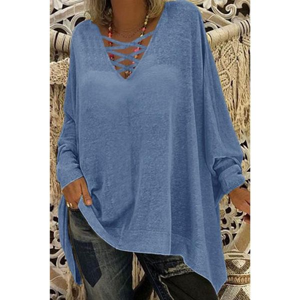 women's t-shirt autumn loose-fitting v-neck long-sleeved bat shirt female gray red yellow khaki blue shirts, White
women's t-shirt autumn loose-fitting v-neck long-sleeved bat shirt female gray red yellow khaki blue shirts, White