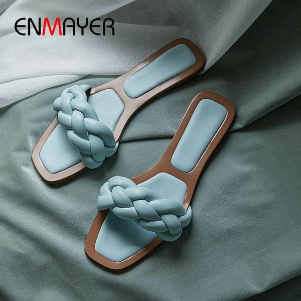 slippers enmayer square toe sweet pinky color microfiber leather synthetic solid summer outside women shoes 34-43, Black
slippers enmayer square toe sweet pinky color microfiber leather synthetic solid summer outside women shoes 34-43, Black