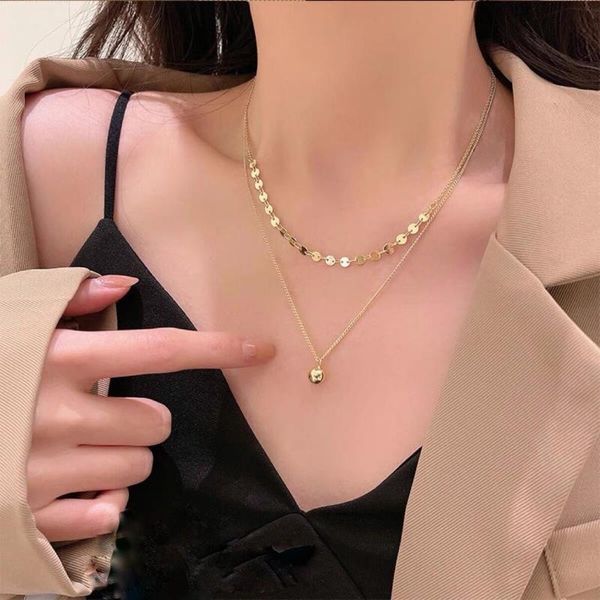 chains double plain chain stacking necklace female personality ball pendant light luxury wall n clavicle women's accessories, Silver
chains double plain chain stacking necklace female personality ball pendant light luxury wall n clavicle women's accessories, Silver