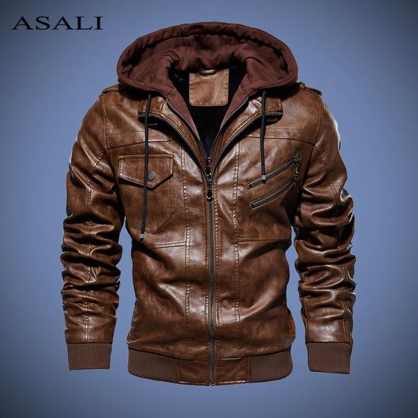 faux leather jacket men winter outwear mens pu streetwear hooded coat slim fit motorcycle jackets male windproof warm men's fur, Black
faux leather jacket men winter outwear mens pu streetwear hooded coat slim fit motorcycle jackets male windproof warm men's fur, Black