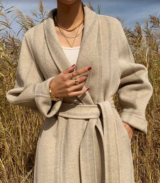 women's wool & blends set 100% limit to high end stripe design bathrobes in double teamed cashmere coat female han edition fur, Black
women's wool & blends set 100% limit to high end stripe design bathrobes in double teamed cashmere coat female han edition fur, Black
