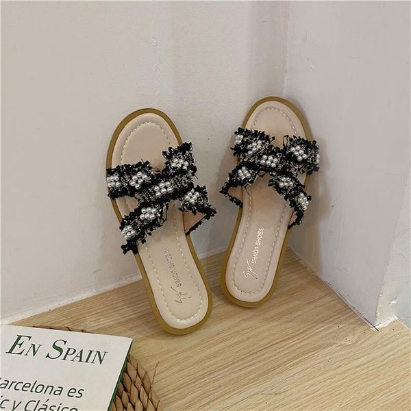 slippers female fairy wind 2021 summer flat-bottom joker korean edition pearl one-word belt fashion gentle casual shoes, Black
slippers female fairy wind 2021 summer flat-bottom joker korean edition pearl one-word belt fashion gentle casual shoes, Black
