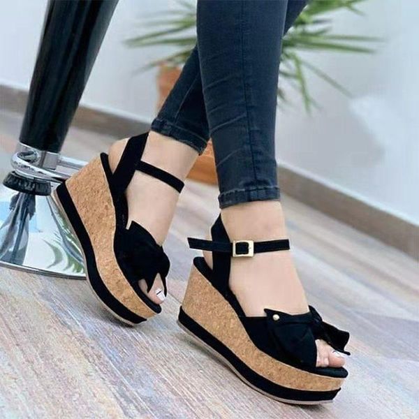 sandals summer women's high heels wedges platform ladies fashion bowknot open toe ankle strap beach big size, Black
sandals summer women's high heels wedges platform ladies fashion bowknot open toe ankle strap beach big size, Black
