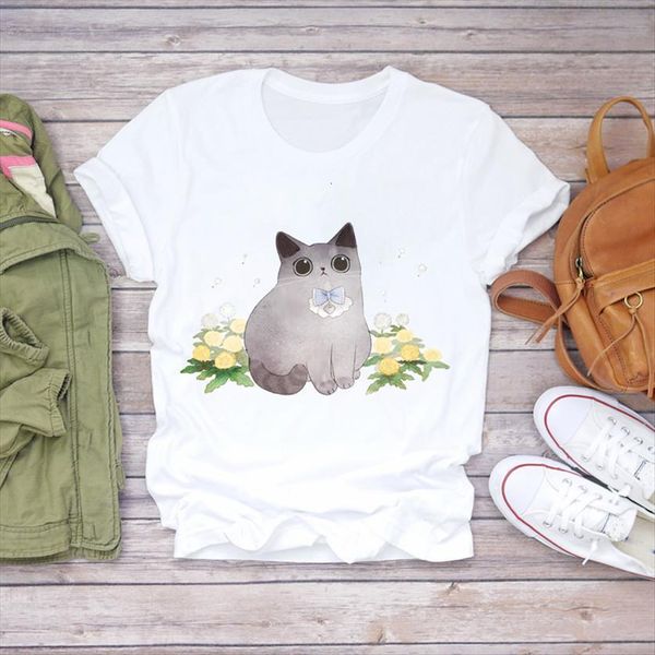 cat cartoon flower pet trend womens kawaii 90s animal fashion print lady t shirts graphic shirt female tee, White
cat cartoon flower pet trend womens kawaii 90s animal fashion print lady t shirts graphic shirt female tee, White