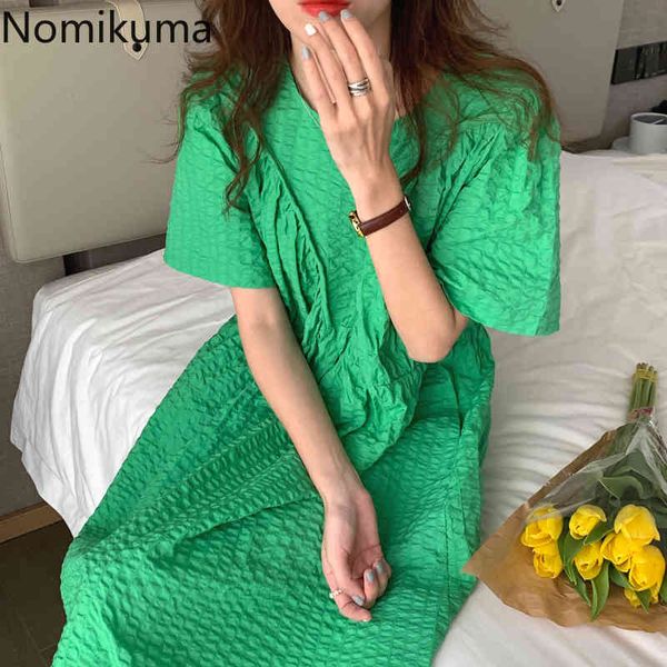 nomikuma women dress korean folds puff sleeve o-neck vestidos femme causal high waist a-line chic dresses new 6h386 210427, Black;gray
nomikuma women dress korean folds puff sleeve o-neck vestidos femme causal high waist a-line chic dresses new 6h386 210427, Black;gray