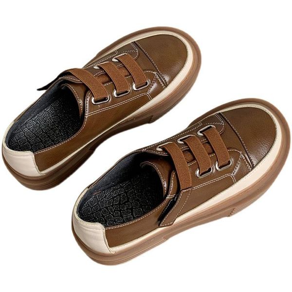 dress shoes sports casual 2021 fall women's small thick soles versatile, Black