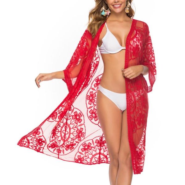 women's swimwear women lace cardigan beach long dress cover-ups bikini cover up sunscreen beachwear, White;black
women's swimwear women lace cardigan beach long dress cover-ups bikini cover up sunscreen beachwear, White;black