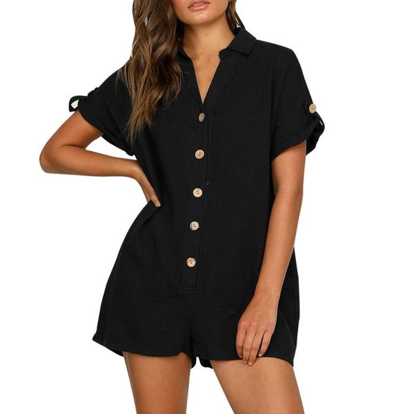 women's jumpsuits & rompers fashion women solid color v-neck one piece romper costumes ladies casual short sleeve button mini jumpsuit, Black;white
women's jumpsuits & rompers fashion women solid color v-neck one piece romper costumes ladies casual short sleeve button mini jumpsuit, Black;white