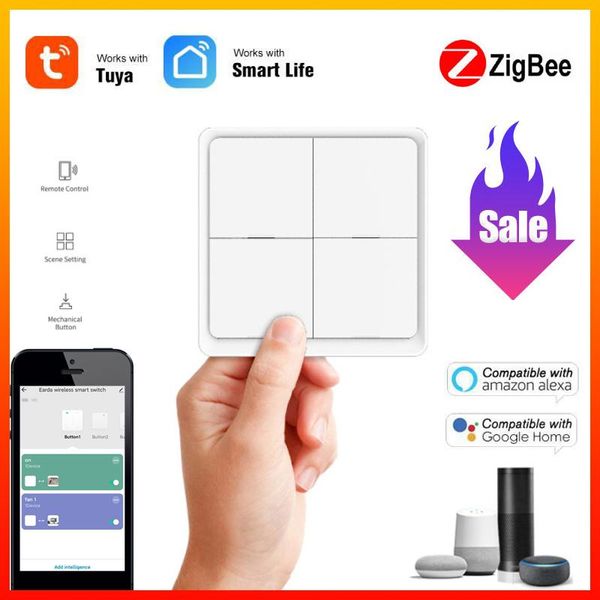 smart home control tuya zigbee wireless scene switch 4 gang scenario support assistant automation
smart home control tuya zigbee wireless scene switch 4 gang scenario support assistant automation