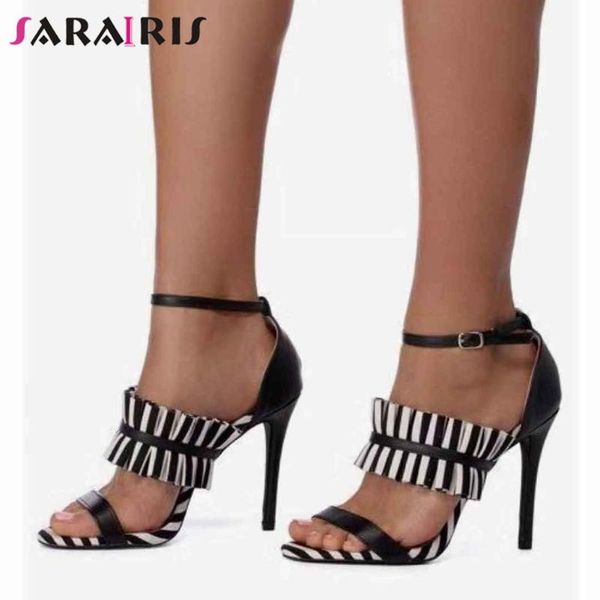 dress shoes sarairis cool ruffles date sandals brand elegant striped party women thin high heels woman, Black
dress shoes sarairis cool ruffles date sandals brand elegant striped party women thin high heels woman, Black