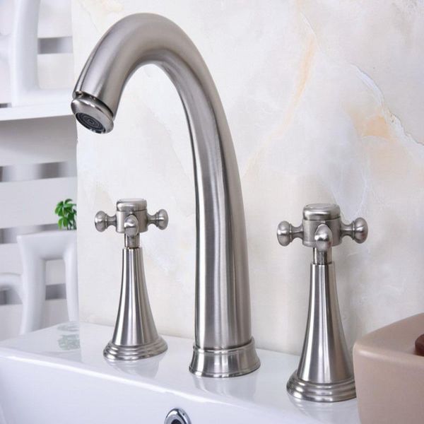 bathroom sink faucets deck mounted 3 holes bath tub mixer tap brushed nickel brass widespread 2 handles basin faucet abn017
bathroom sink faucets deck mounted 3 holes bath tub mixer tap brushed nickel brass widespread 2 handles basin faucet abn017