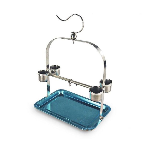 stainless steel parrot toys stand activity center tray cup perch bird play rack feeder portable cages
stainless steel parrot toys stand activity center tray cup perch bird play rack feeder portable cages