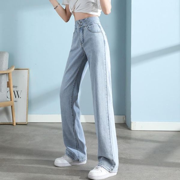 women's jeans high waist female ins age season show thin section 2021 straight loose mop wide-legged pants, Blue
women's jeans high waist female ins age season show thin section 2021 straight loose mop wide-legged pants, Blue