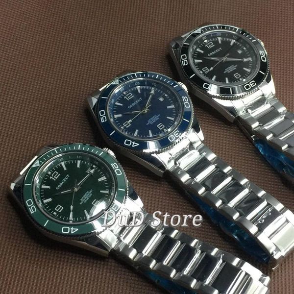 wristwatches corgeut casual luxury business mechanical men's watch sapphire glass ceramic bezel green dial date 41mm automatic, Slivery;brown
wristwatches corgeut casual luxury business mechanical men's watch sapphire glass ceramic bezel green dial date 41mm automatic, Slivery;brown