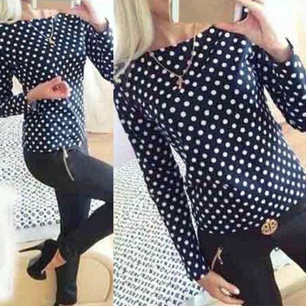 women fashion shirt round collar camisa dot chiffon long-sleeved clothes ladies blouse femme women's blouses & shirts, White
women fashion shirt round collar camisa dot chiffon long-sleeved clothes ladies blouse femme women's blouses & shirts, White