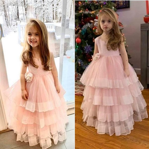 girl's dresses pink tiered flower girl with 3d flowers tulle sheer neck little wedding gowns first communion pageant kids, Red;yellow
girl's dresses pink tiered flower girl with 3d flowers tulle sheer neck little wedding gowns first communion pageant kids, Red;yellow
