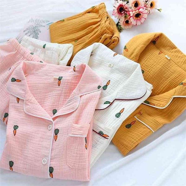 women cotton pajama sets carrot print pattern long sleeve shirt+trousers soft sleepwear set nightie home clothes autumn 210325, Black;red
women cotton pajama sets carrot print pattern long sleeve shirt+trousers soft sleepwear set nightie home clothes autumn 210325, Black;red