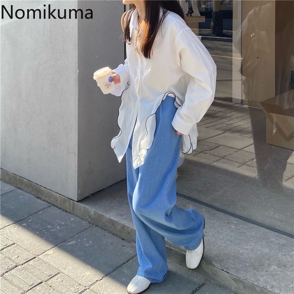nomikuma korean style long sleeve blouse women ruffle patchwork split design single breasted shirts female casual loose blusas 210514, White
nomikuma korean style long sleeve blouse women ruffle patchwork split design single breasted shirts female casual loose blusas 210514, White