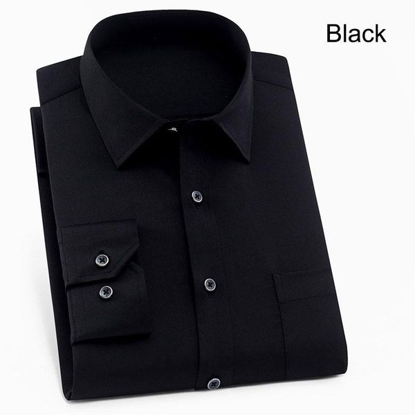 men's dress shirts button up formal wedding men shirt classic style skinny smart casual male clothing solid color long sleeve business, White;black
men's dress shirts button up formal wedding men shirt classic style skinny smart casual male clothing solid color long sleeve business, White;black