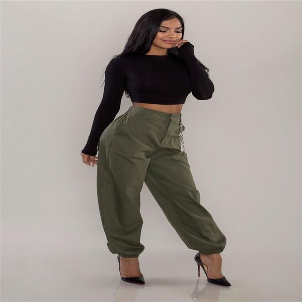 women's pants & capris 2021 women high waist casual loose harem long trousers black army green female sweatpants, Black;white 
women's pants & capris 2021 women high waist casual loose harem long trousers black army green female sweatpants, Black;white