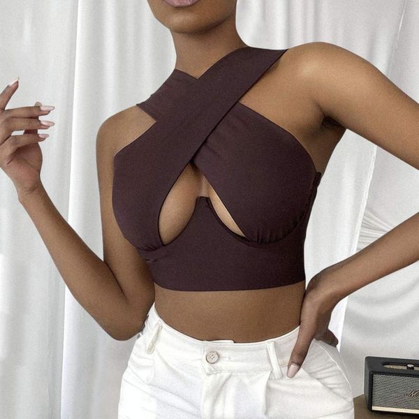 women's blouses & shirts crisscross cut out vest halter wrap crop solid cami tank, White
women's blouses & shirts crisscross cut out vest halter wrap crop solid cami tank, White