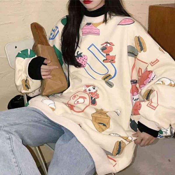 women's jackets deeptown japanese vintage cartoon women's hoodie long sleeve crewneck nightgown fall fashion loose harajuku kpop c, Black;brown
women's jackets deeptown japanese vintage cartoon women's hoodie long sleeve crewneck nightgown fall fashion loose harajuku kpop c, Black;brown