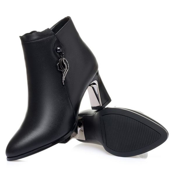 women winter ankle shoes women winter boots pointed genuine leather high-heel womens dress boots fashion style 41 42 43, Black
women winter ankle shoes women winter boots pointed genuine leather high-heel womens dress boots fashion style 41 42 43, Black