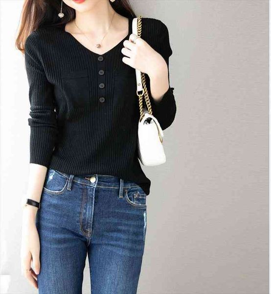 autumn women knitted womens sweaters v neck button plus size casual long sleeve pullover female comfortable solid, White;black
autumn women knitted womens sweaters v neck button plus size casual long sleeve pullover female comfortable solid, White;black