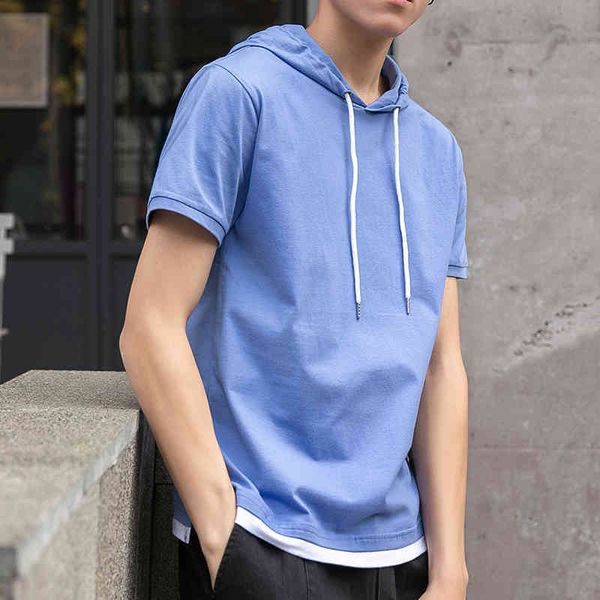 t-shirt with hood summer hooded short sleeve slim fit fashion streetwear t shirt male casual men's cotton t-shirt 210518, White;black
t-shirt with hood summer hooded short sleeve slim fit fashion streetwear t shirt male casual men's cotton t-shirt 210518, White;black