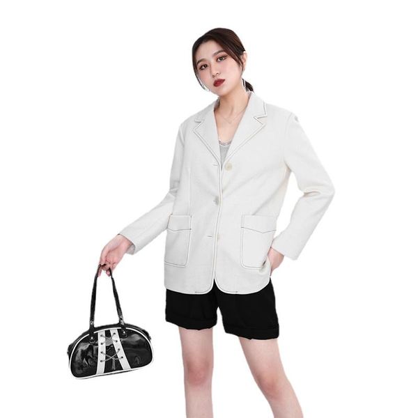 women's suits & blazers women titched big size white lapel long sleeve loose fit jacket fashion tide spring autumn 2021 blazer, White;black
women's suits & blazers women titched big size white lapel long sleeve loose fit jacket fashion tide spring autumn 2021 blazer, White;black