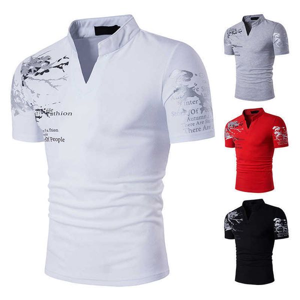 t-shirt short sleeve men's casual printing stand collar v-neck t-shirt large men's summer t-shirt, White;black
t-shirt short sleeve men's casual printing stand collar v-neck t-shirt large men's summer t-shirt, White;black