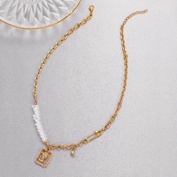 chains vintage simple pearl chain necklace for women metal splicing pendant fashion jewelry gift, Silver
chains vintage simple pearl chain necklace for women metal splicing pendant fashion jewelry gift, Silver
