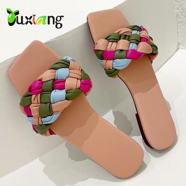 women weave slippers fashion flat heel slides 2021 summer ladies shoes outdoor beach soft leather sandal big, Black
women weave slippers fashion flat heel slides 2021 summer ladies shoes outdoor beach soft leather sandal big, Black