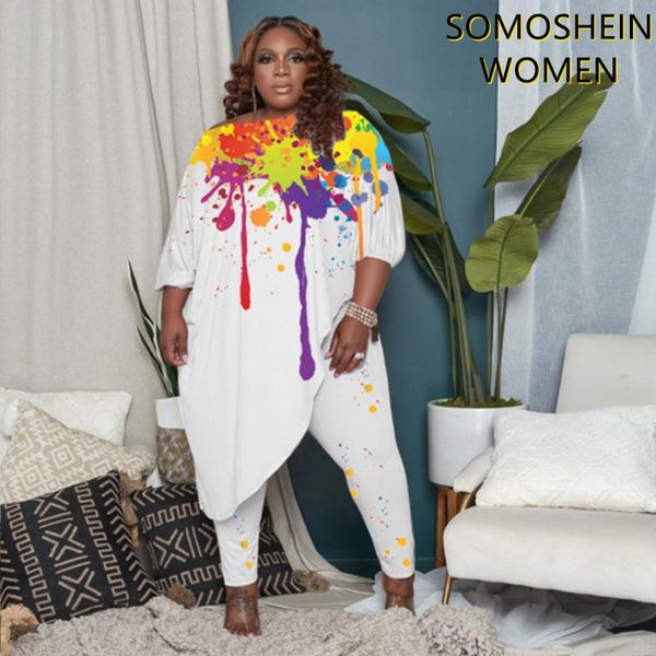 plus size tracksuits somoshein women clothing basic pants sets splash-ink print streetwear slash neck loose fall clothes wholesale, Black
plus size tracksuits somoshein women clothing basic pants sets splash-ink print streetwear slash neck loose fall clothes wholesale, Black