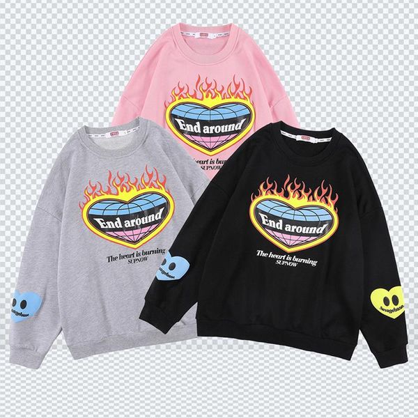 men's hoodies & sweatshirts pink pullover foam printed love couple national tide ins flame sweater round neck oversize long sleeves str, Black
men's hoodies & sweatshirts pink pullover foam printed love couple national tide ins flame sweater round neck oversize long sleeves str, Black