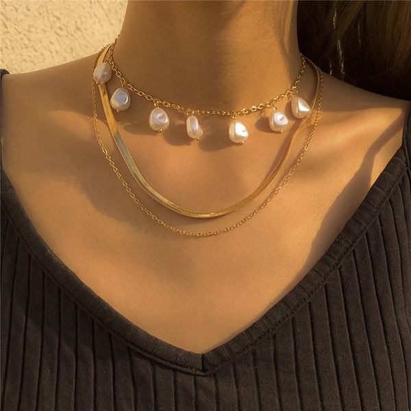 chains 2021 vintage imitation pearl tassel water wave chain necklace elegant temperament snake bone clavicle of female jewelry, Silver
chains 2021 vintage imitation pearl tassel water wave chain necklace elegant temperament snake bone clavicle of female jewelry, Silver
