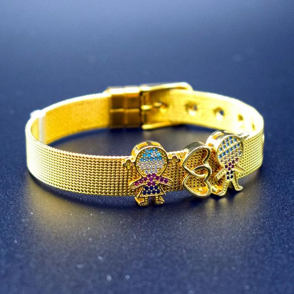 link, chain rainbow cz boy heart girl charm bracelet stainless steel mesh bangle couple bracelets for women lover family wedding jewelry, Black
link, chain rainbow cz boy heart girl charm bracelet stainless steel mesh bangle couple bracelets for women lover family wedding jewelry, Black