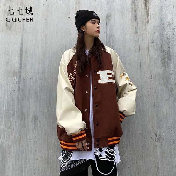 varsity jacket street men women hip hop furry bone patchwork color block casual jackets harajuku vintage baseball coats couple men's, Black;brown
varsity jacket street men women hip hop furry bone patchwork color block casual jackets harajuku vintage baseball coats couple men's, Black;brown